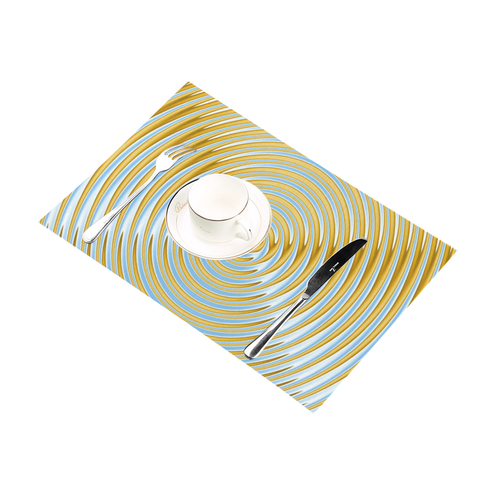 Gold Blue Rings Placemat 12''x18''