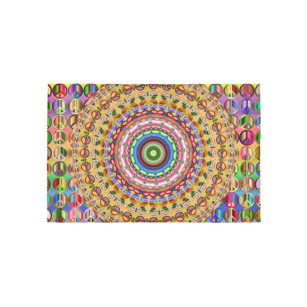 Peace Mandala Area Rug 5'x3'3''