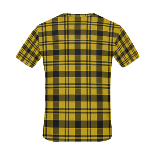 Yellow and Black Tartan All Over Print T-Shirt for Men (USA Size) (Model T40)