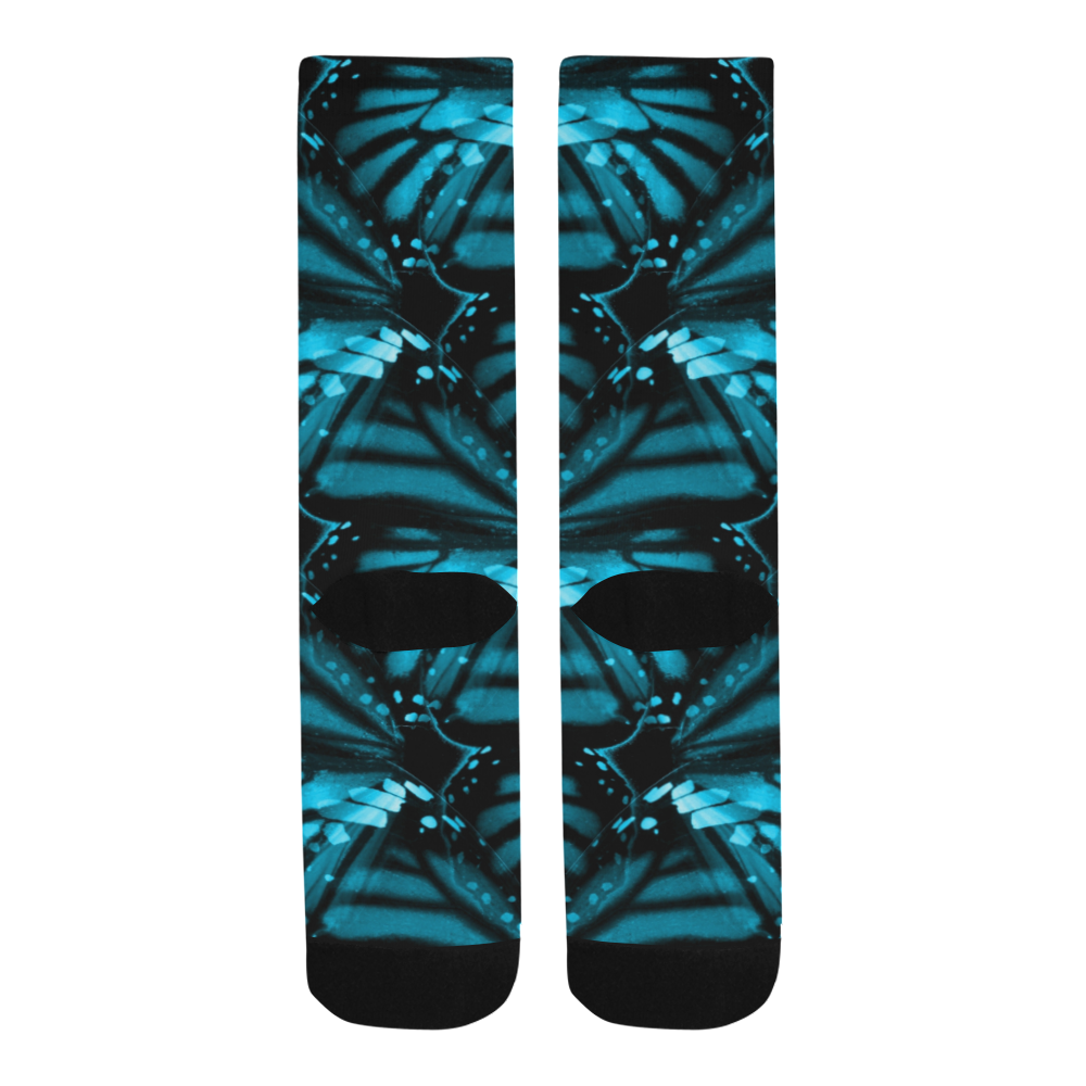 Blue Butterfly Wings Trouser Socks