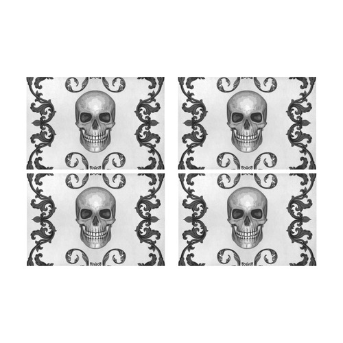 Filigree Skull Gothic Art Placemat 12’’ x 18’’ (Set of 4)