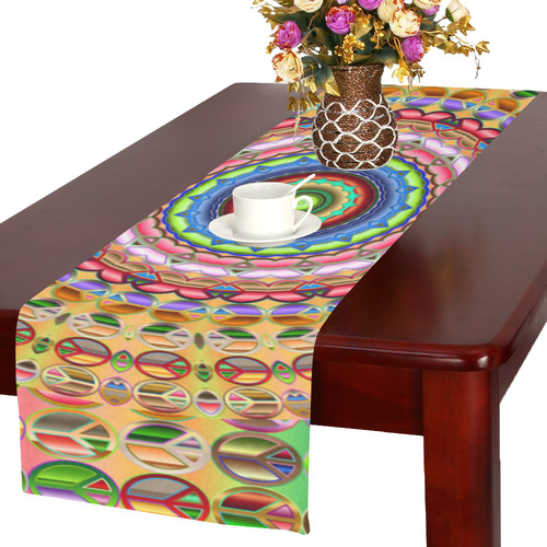 Peace Mandala Table Runner 16x72 inch