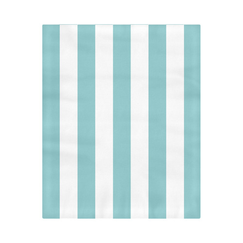 Bold Blue White Stripes Duvet Cover 86"x70" ( All-over-print)