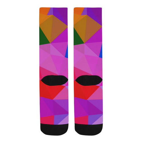Artistic knee Socks : purple triangles II Trouser Socks