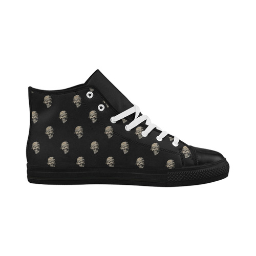 sparkling skulls by JamColors Aquila High Top Microfiber Leather Women's Shoes (Model 032)