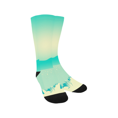 Artistic knee Socks : Mare blue Trouser Socks