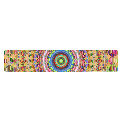 Peace Mandala Table Runner 14x72 inch