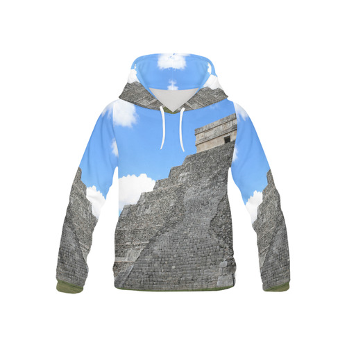 Chichen Itza Maya Pyramid Temple All Over Print Hoodie for Kid (USA Size) (Model H13)