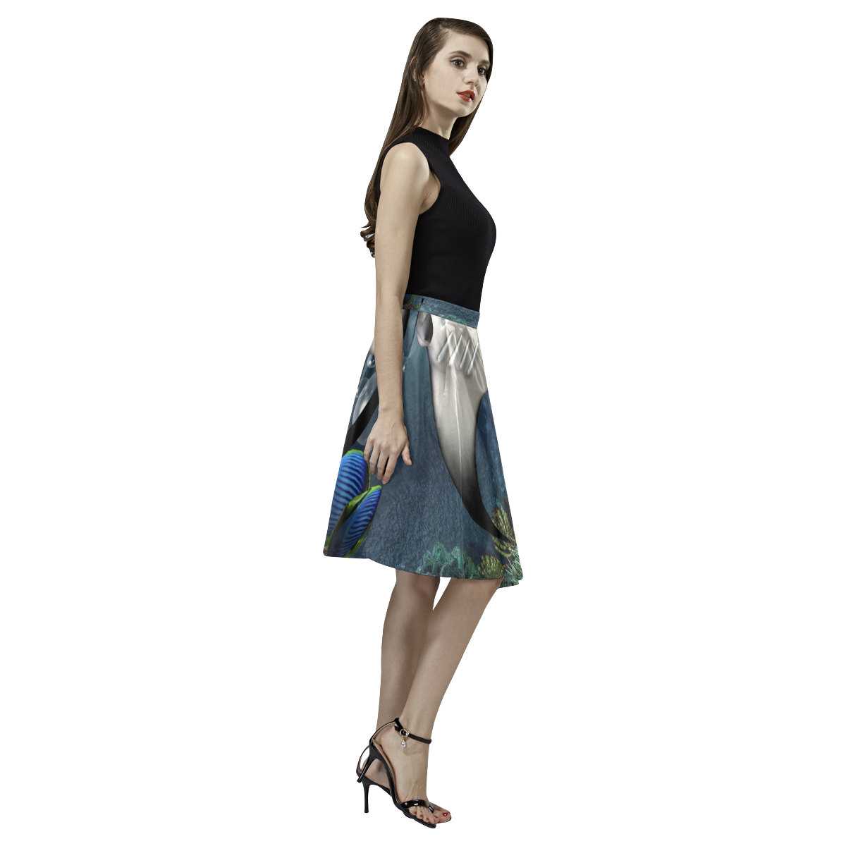 Awesme manta Melete Pleated Midi Skirt (Model D15)