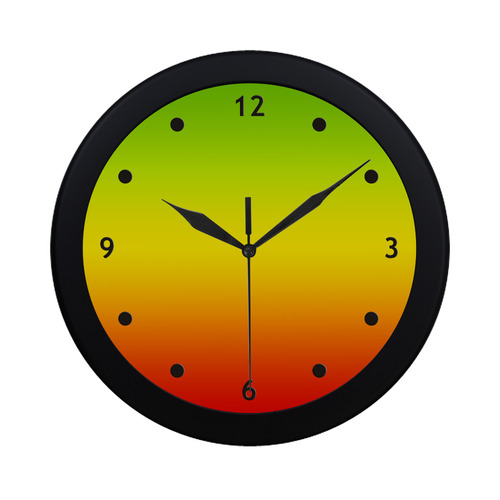 Rastafari Gradient Green Yellow Red Circular Plastic Wall clock