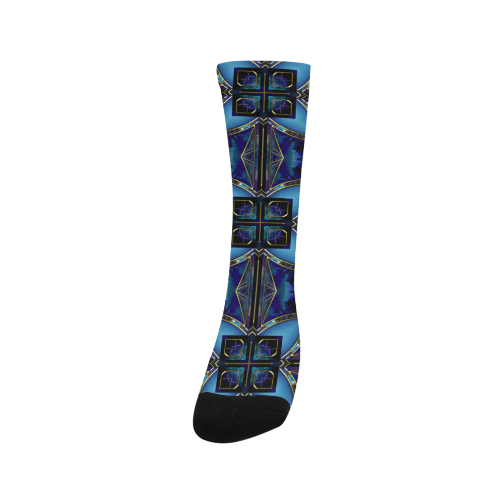 Blue Abalone Fancy Tile Trouser Socks