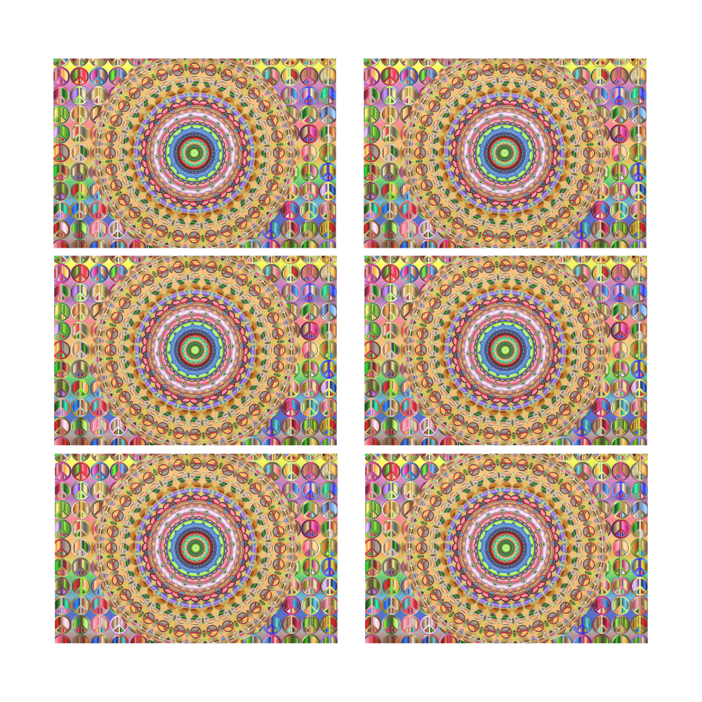 Peace Mandala Placemat 12’’ x 18’’ (Six Pieces)