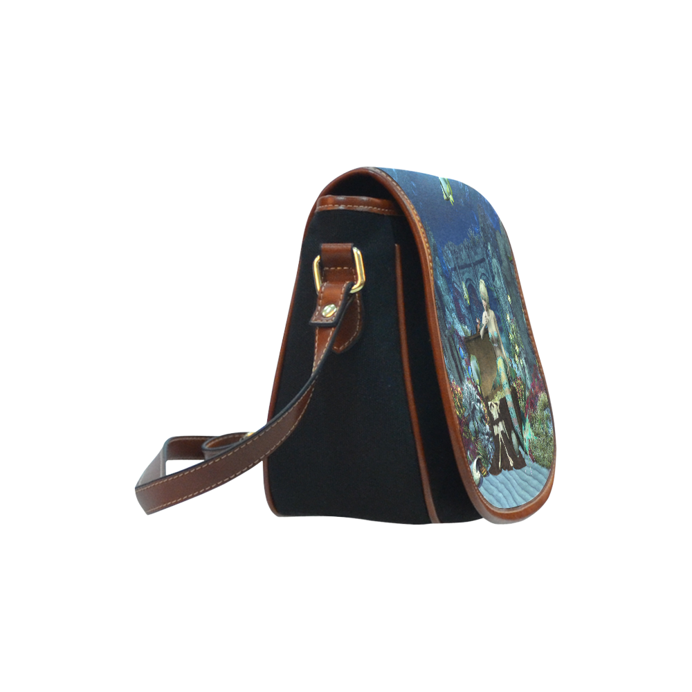 Underwater wold with mermaid Saddle Bag/Small (Model 1649)(Flap Customization)