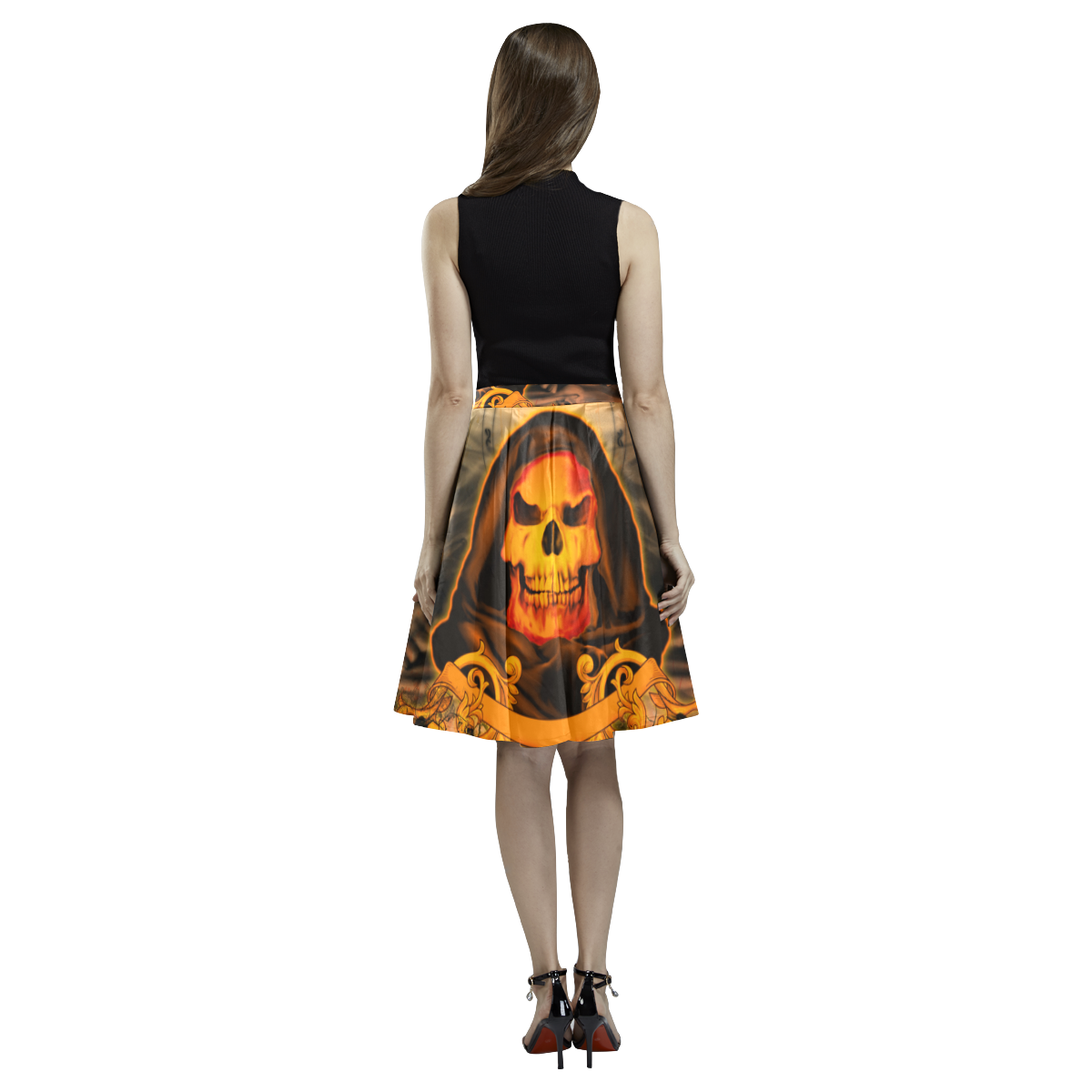 The skulls Melete Pleated Midi Skirt (Model D15)