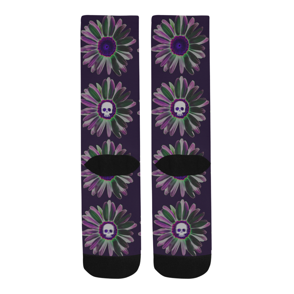 Skull Flowers Trouser Socks