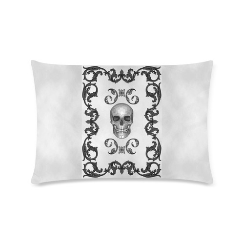 Filigree Skull Gothic Art Custom Zippered Pillow Case 16"x24"(Twin Sides)