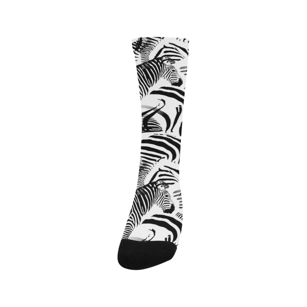 Black & White Zebra Stripes Trouser Socks