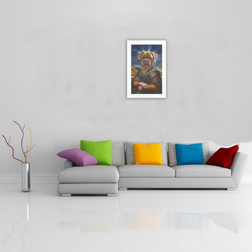 Funny Art BULLDOG MONA LISA Art Print 19‘’x28‘’