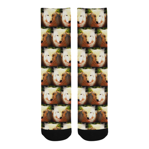 cute animal drops - Wolf by JamColors Trouser Socks