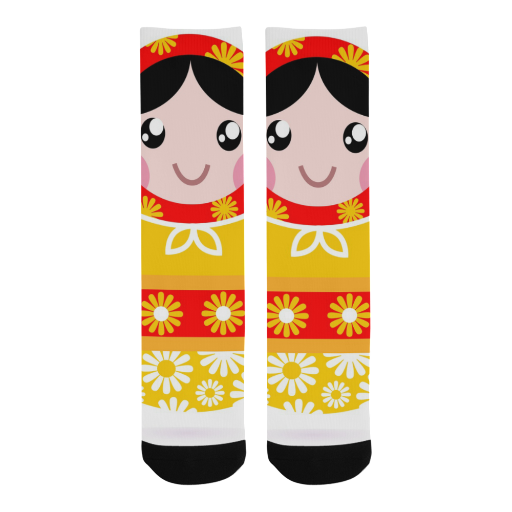 Artistic socks : Matroshka yellow Trouser Socks