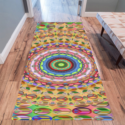 Peace Mandala Area Rug 9'6''x3'3''