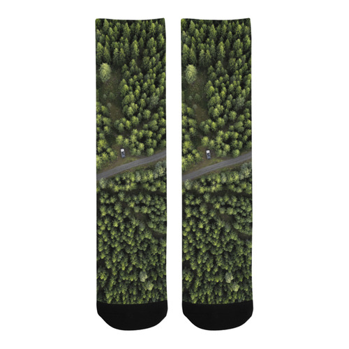 Artistic socks : Forest green black Trouser Socks