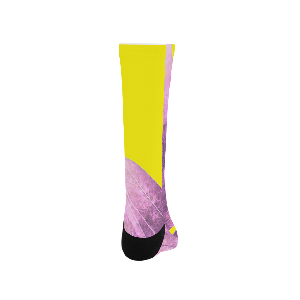 pink nature inverted yellow Trouser Socks
