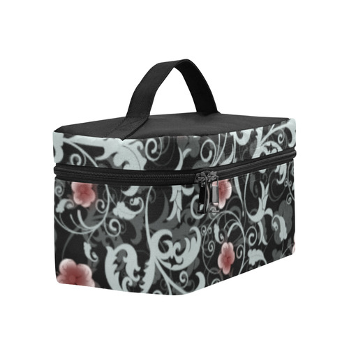 Red and Gray Gothic Floral Lunch Bag/Large (Model 1658)