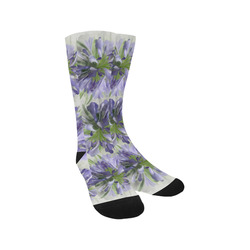 3 Delicate Purple Flowers, floral watercolor Trouser Socks
