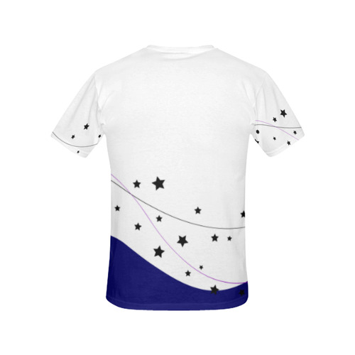 Designers white t-shirt with Stars All Over Print T-Shirt for Women (USA Size) (Model T40)