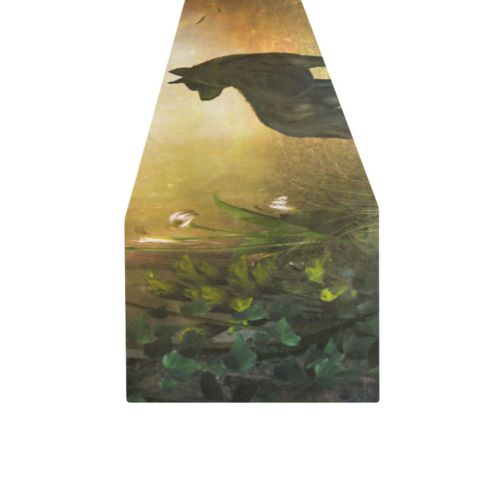 Teh lonely wolf Table Runner 16x72 inch