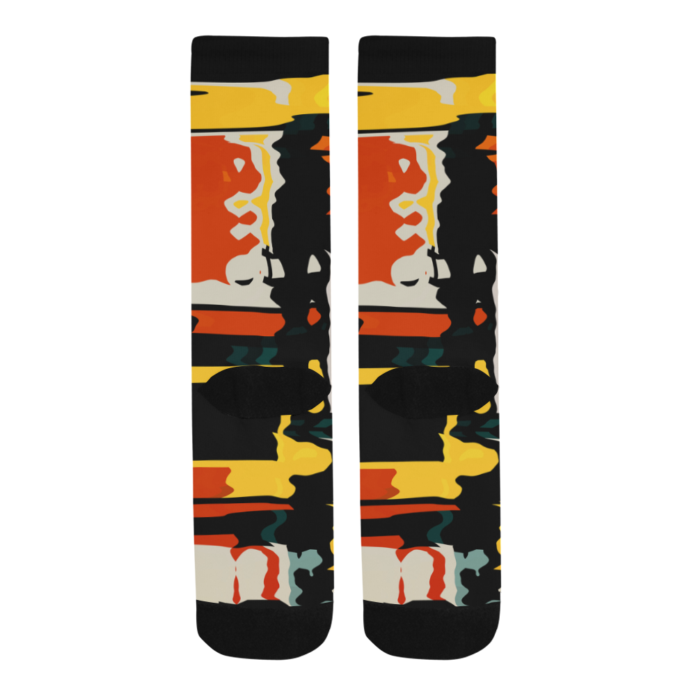 Distorted shapes in retro colors Trouser Socks