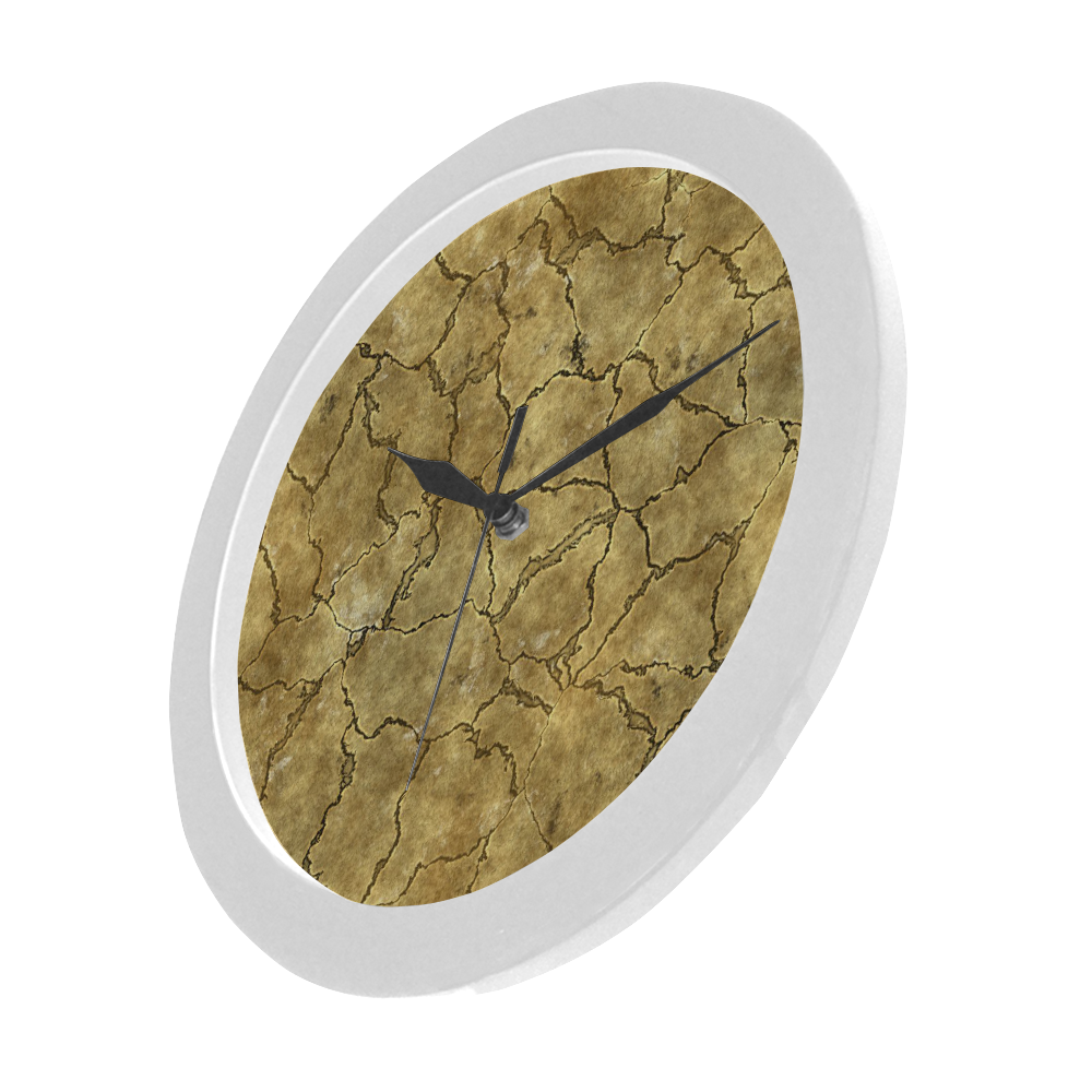 Cracked skull bone surface A by FeelGood Circular Plastic Wall clock