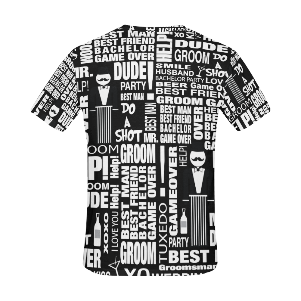 GROOM T Shirt Wedding Dude Design All Over Print T-Shirt for Men (USA Size) (Model T40)
