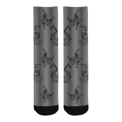 Black flowers pattern Trouser Socks