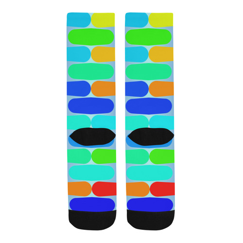 Colorful shapes on a blue background Trouser Socks