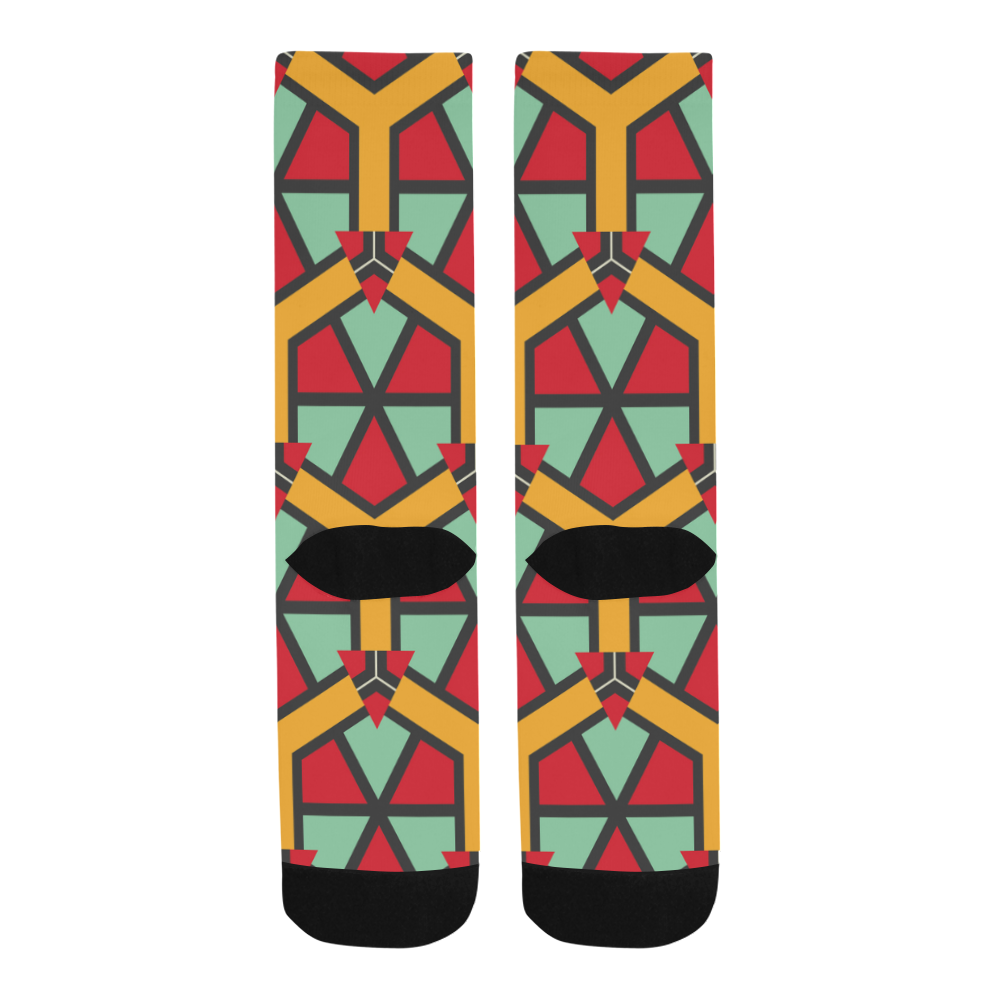 Honeycombs triangles and other shapes pattern Trouser Socks