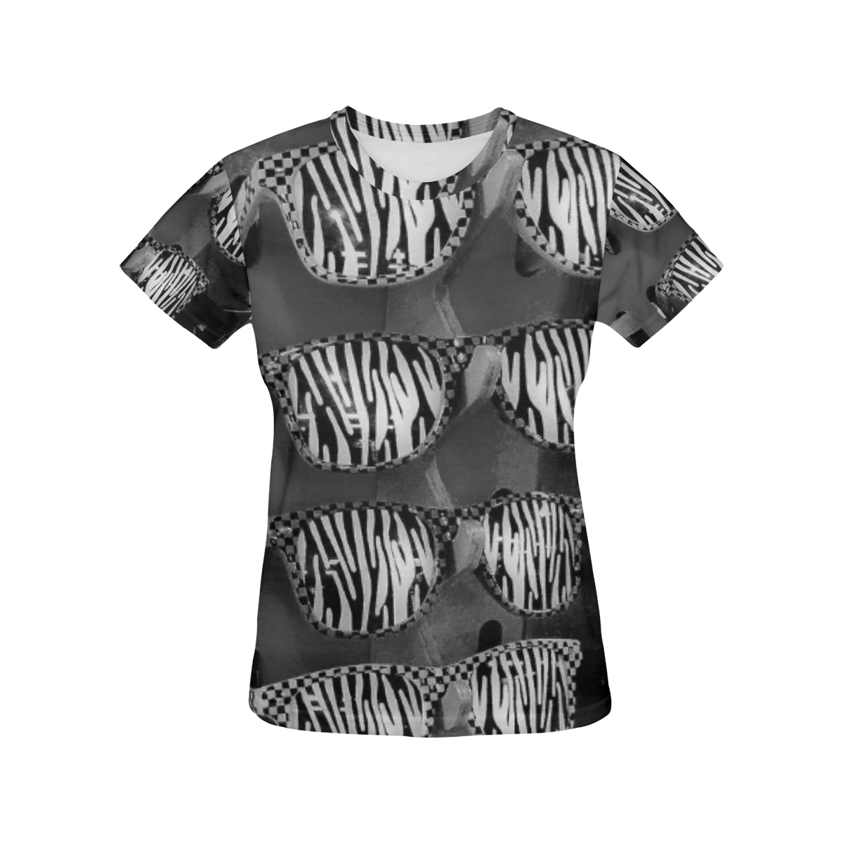 B/W SHADY All Over Print T-Shirt for Women (USA Size) (Model T40)