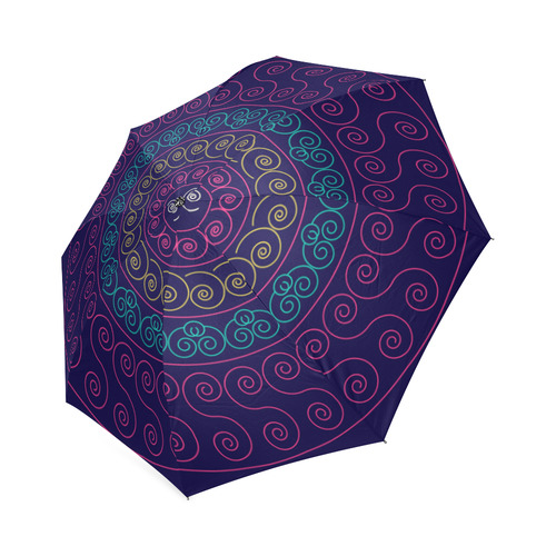 simply pink circular design mandala Foldable Umbrella (Model U01)