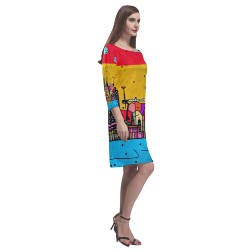 Barcelona Popart by Nico Bielow Rhea Loose Round Neck Dress(Model D22)