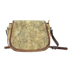 Cracked skull bone surface A by FeelGood Saddle Bag/Large (Model 1649)