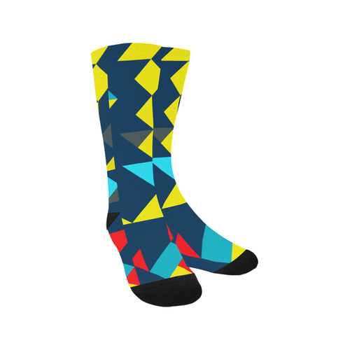 Shapes on a blue background Trouser Socks