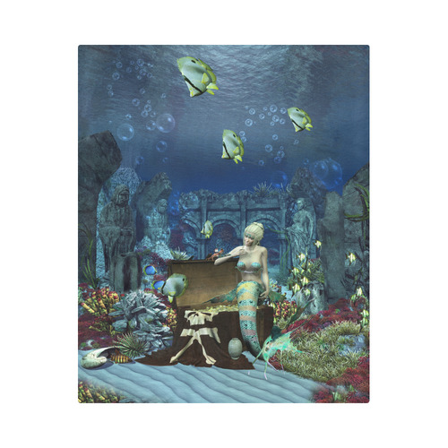 Underwater wold with mermaid Duvet Cover 86"x70" ( All-over-print)