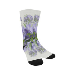 Delicate Purple Flowers, floral watercolor Trouser Socks
