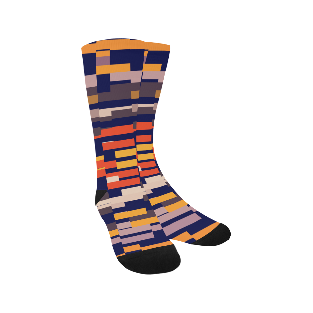 Rectangles in retro colors Trouser Socks