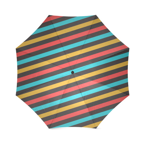 retro stripe Foldable Umbrella (Model U01)