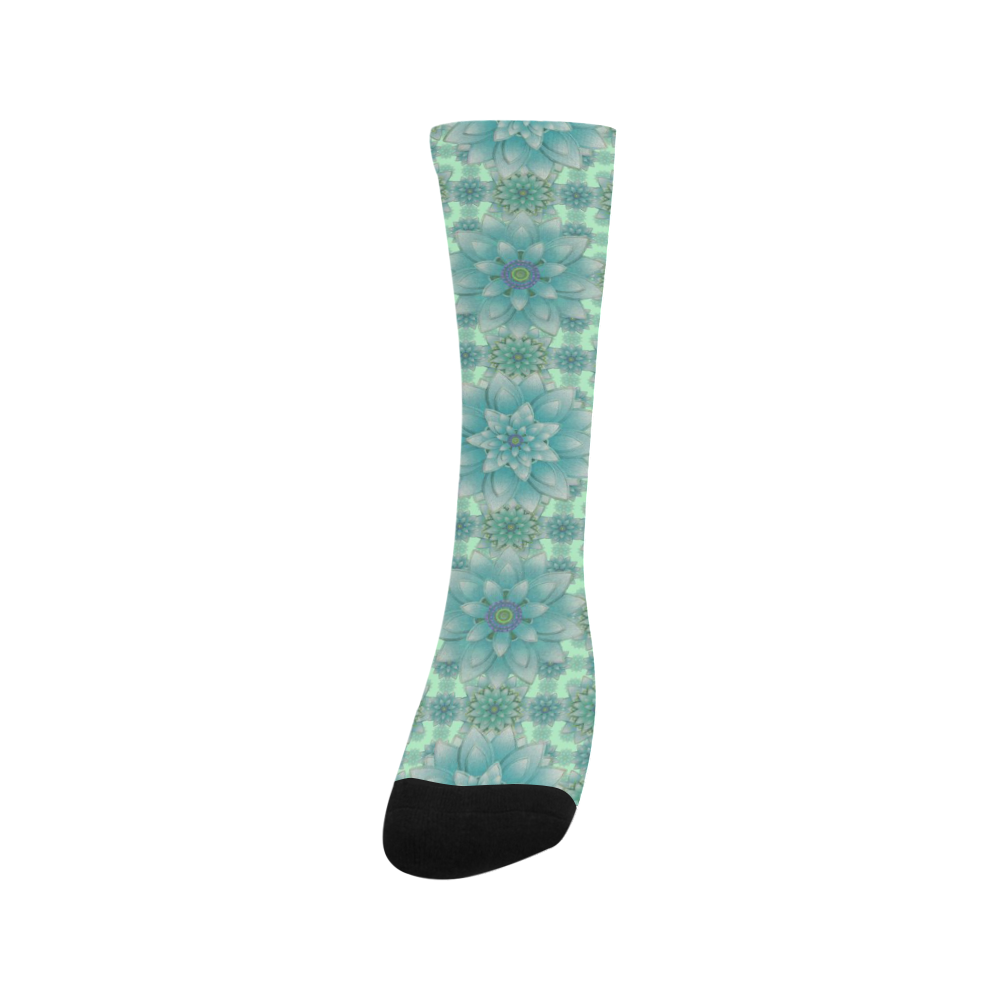 Turquoise Happiness, Lotus pattern Trouser Socks