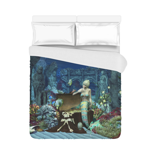 Underwater wold with mermaid Duvet Cover 86"x70" ( All-over-print)