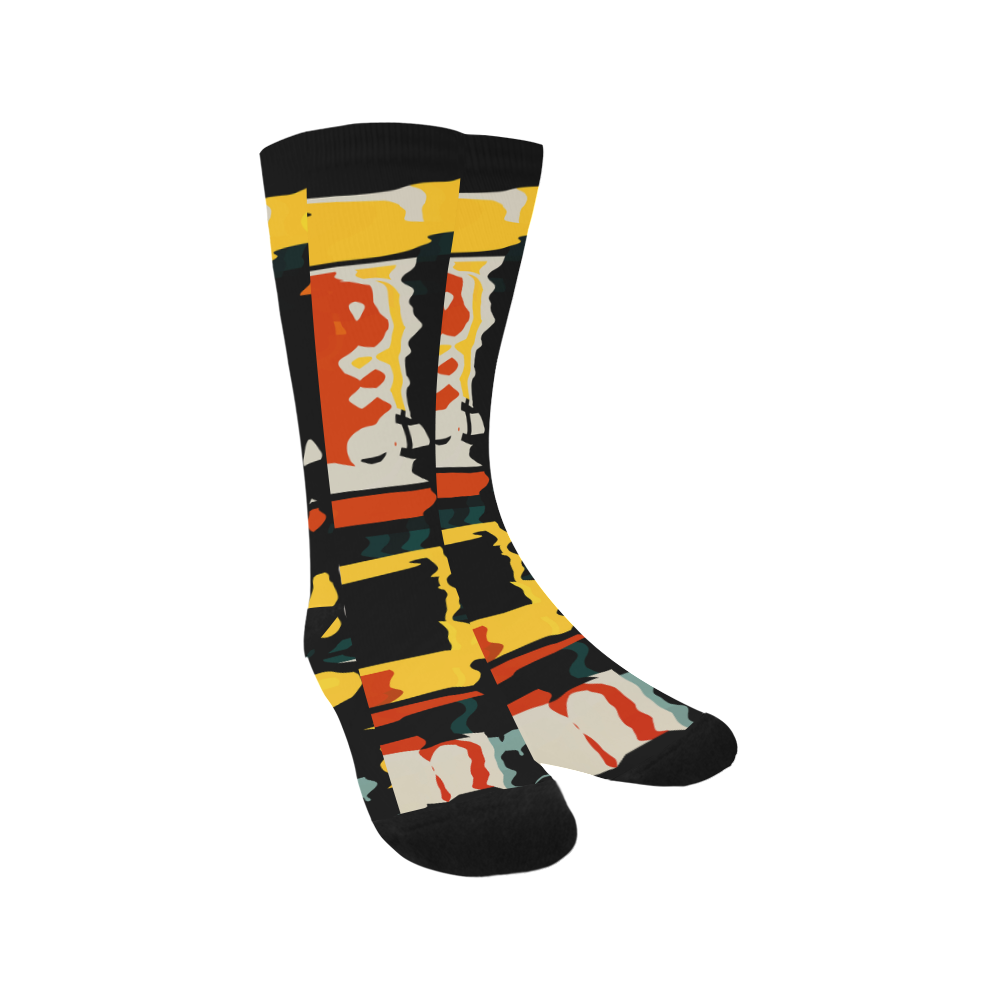 Distorted shapes in retro colors Trouser Socks