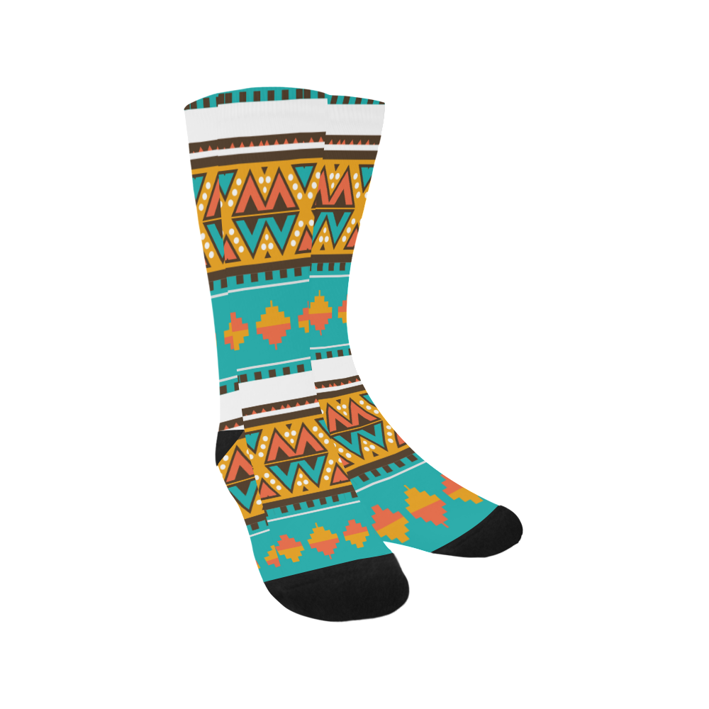 Tribal design in retro colors Trouser Socks